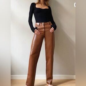 Aritzia Wilfred vegan leather pants